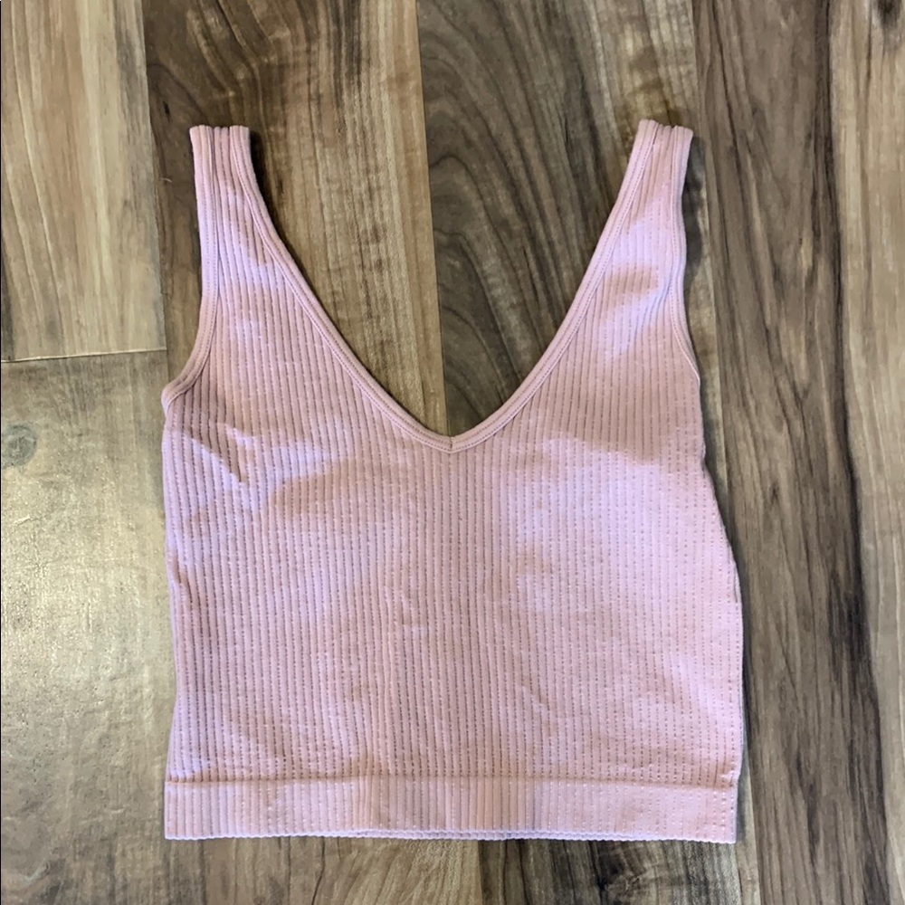 Intimately Free People Pink Ribbed Women's Top